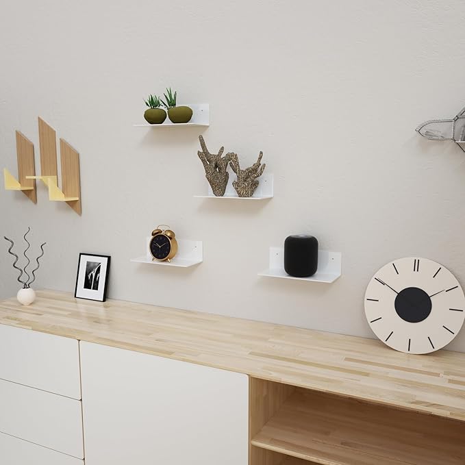 7x9 Inch Transparent Acrylic Shelf with Ventilated Base - Ideal for Routers, Speakers, Cameras & Small Electronic Devices Clean Floating Shelf for Wall Display,Living Room, Kitchen, Bathroom