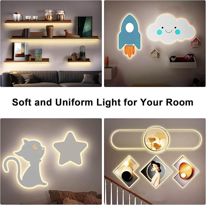 Tatazone White COB Led Strip Lights Max with RF Remote, 32.8ft 2700K Dimmable Ultra Bright Warm White COB Light Strip, Adhesive Indoor COB Led Lights for Living Room, Shelf, Cabinet