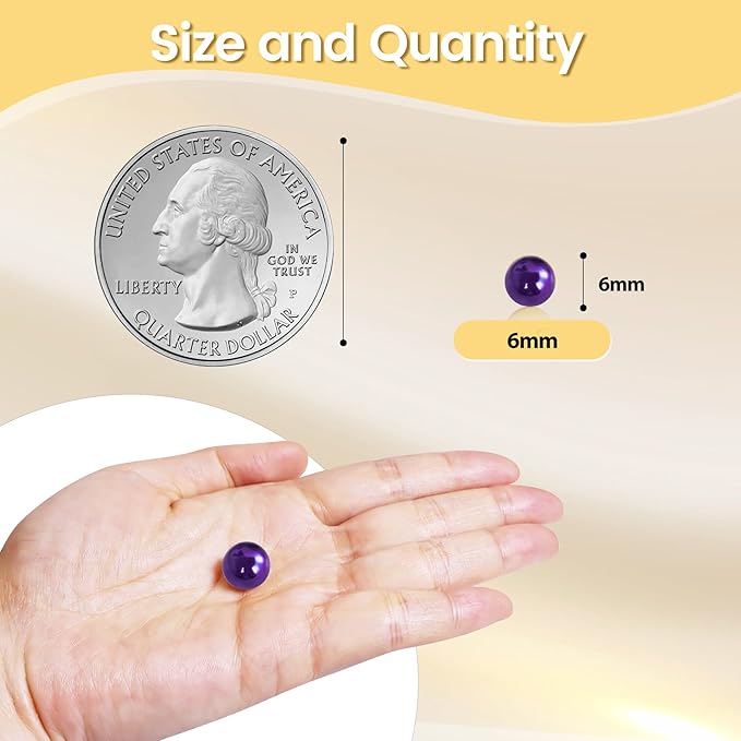 2800Pcs Dark Purple Vase Filler Pearl Beads for Crafting 6mm Beads No Holes Decor Suitable for Wedding Decor, Party Decorations, Centerpiece Table Decorations