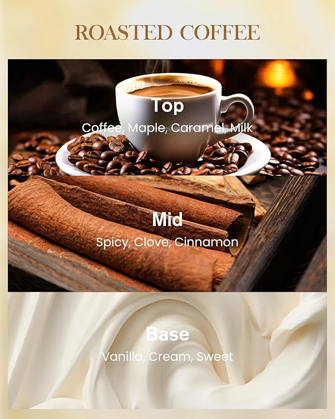 M&SENSE Roasted Coffee Soy Candle, 14.1oz 60H Long Lasting, Aromatherapy Candle for Home Office Focus Winter Home Fragrance Housewarming Gifts