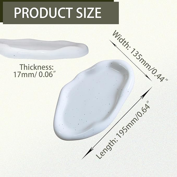 CHENACC Cloud Ceramic Jewelry Tray, Small Decorative Dish for Home Accessories. Perfect Personalized Birthday for Women, Sisters,Girlfriend and Mother, Long Shape
