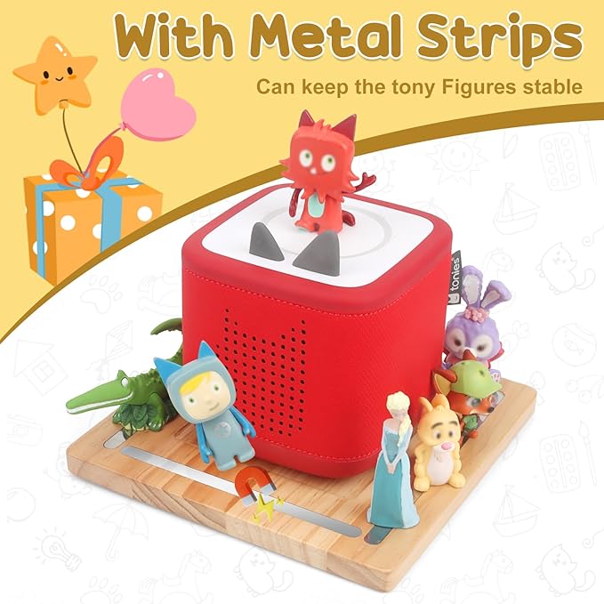 Taladad for Tonie Shelf, Tonies Storage for Toniebox 2/ Toniebox 1 Tonie Figures Creative Tonies Magnetic Shelf for,Tonie Box Player 10-30 Characters (Nature)