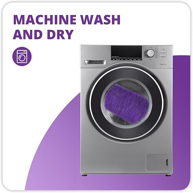 Bosap Bathroom Rugs Set 2 Pieces,Thin Bathroom Mats,Toilet Rugs,Quick Dry,Non-Slip,Machine Washable,Low Pile,Absorbent Bath Mats,Shower,Sink,Home Decor Accessories.Purple,1'5"x2'3"+1'8"x2" U Shape