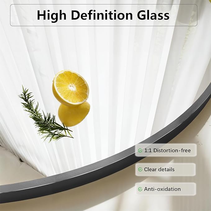 Mirror Full Length, 28"x71" Large Arched Floor Full Length Mirror with Stand, Room Decor Big Full Body Floor Mirror with HD Tempered Glass Aluminum Frame for Bedroom Living Room, Black