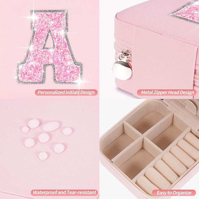 Uygafly Christmas Gifts for Girls 3 4 5 6 7 8 9 10 11 12 13 14 Year Old,Gifts for Teens Kids Daughter Sister Birthday Gifts for Women - Travel Jewelry Case Small Box Cute Stuff | Pink,A