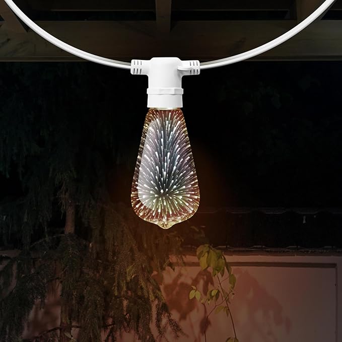 Feit Electric Infinity 3D Fireworks LED Light Bulb, ST19 LED Bulb, ST19/PRISM/LED,1 Count (Pack of 1), Multicolor