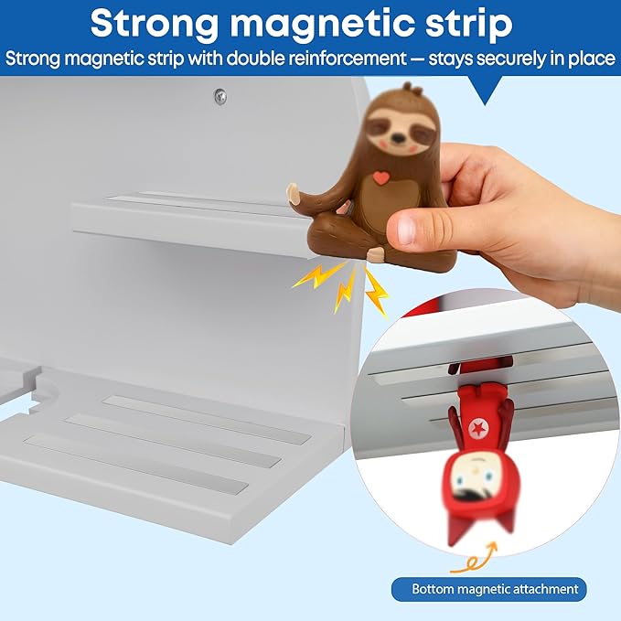 For Tonies Figures Shelf Magnetic,for Tonie box Wall Shelves,for Tonies Characters Organizer,Audio Toy Storage (Holds 45 Figurine),Compatible Charging Station for Kid's Room,Pine,Arch,Large,Gray White
