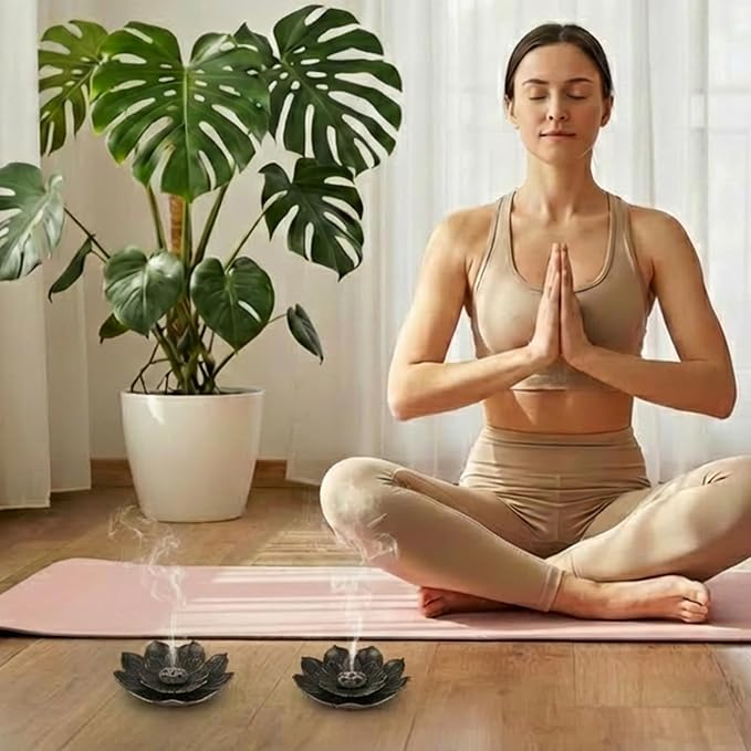 6 Pcs Incense Holder for Sticks, Lotus Insense Burner Holders with 6 Holes, Copper Lotus Incense Stick Holders for Home Fragrance Meditation Yoga Sauna SPA