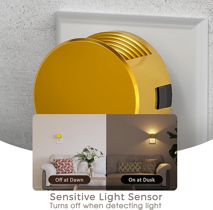 Briignite Night Lights Plug into Wall [2 Pack], Dusk to Dawn Sensor Nightlight, Brightness Adjustable, 3000K Soft White, Dimmable Plug in Night Light for Bedroom, Hallway, Stairs, Kitchen
