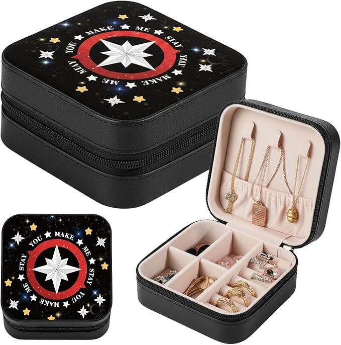 Travel Jewelry Box Organizer, Portable Jewelry Storage Case, Aesthetic Jewelry Organizer Gift for Women, Storage for Rings, Earrings & Accessories