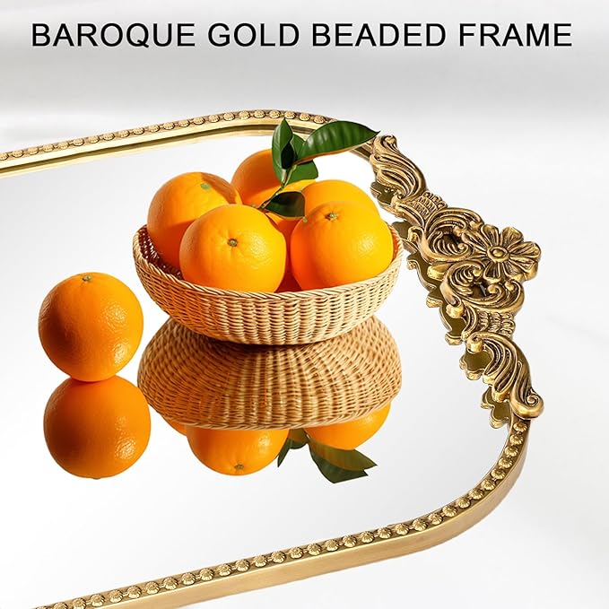 Arched Full Length Mirror 20"x56", Antique Gold Large Traditional Vintage Baroque Inspired Floor Mirror for Wall, Bedroom, Living Room, Hallway