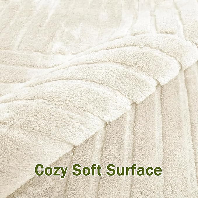 5x7 Solid Color Area Rugs, Washable Beige Modern Geometric Living Room Rug, Durable Non-Slip Soft High-Low Pile Carpet, Fluffy Floor Rugs for Bedroom, Kids Room, Nursery, Home Décor