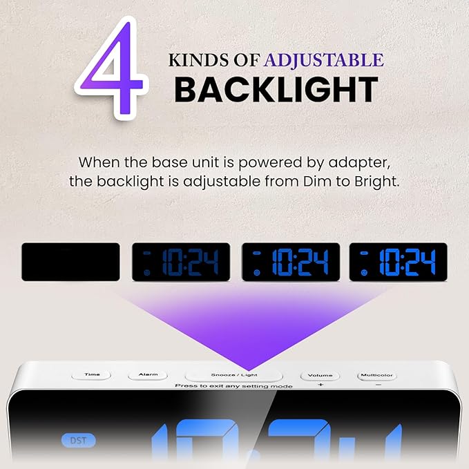 HODIK Alarm Clock for Kids Bedrooms, Small Digital Clock, 4 Dimmable Backlight, 3 Adjustable Volumes with Snooze (Blue)