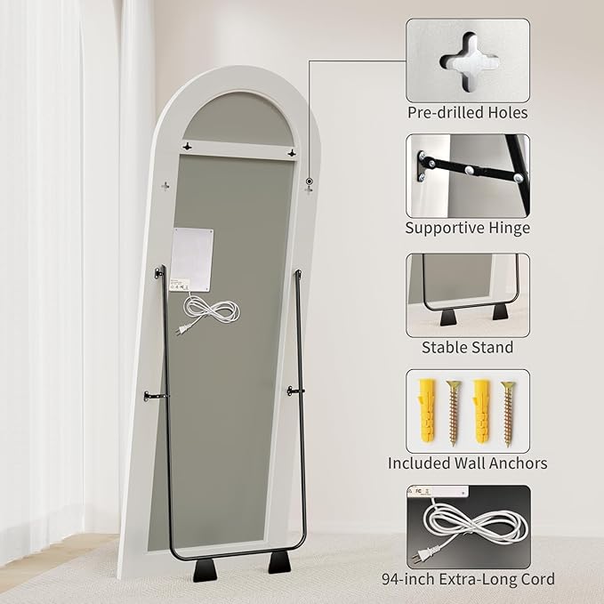 Koonmi Full Length Mirror with LED Lights 56"x20"