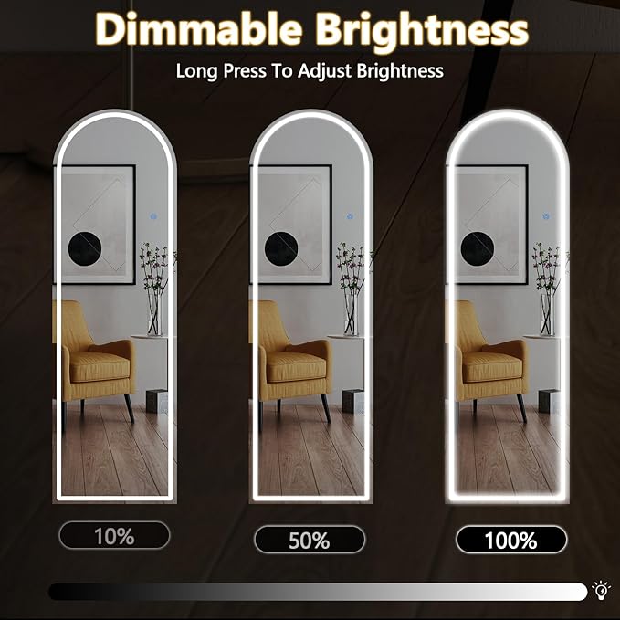 NEWBULIG Full Length Mirror, Full Body Floor Mirror with Aluminum Alloy Thin Frame, Wall or Standing Mirror for Bedroom, Living Room, Dressing Room