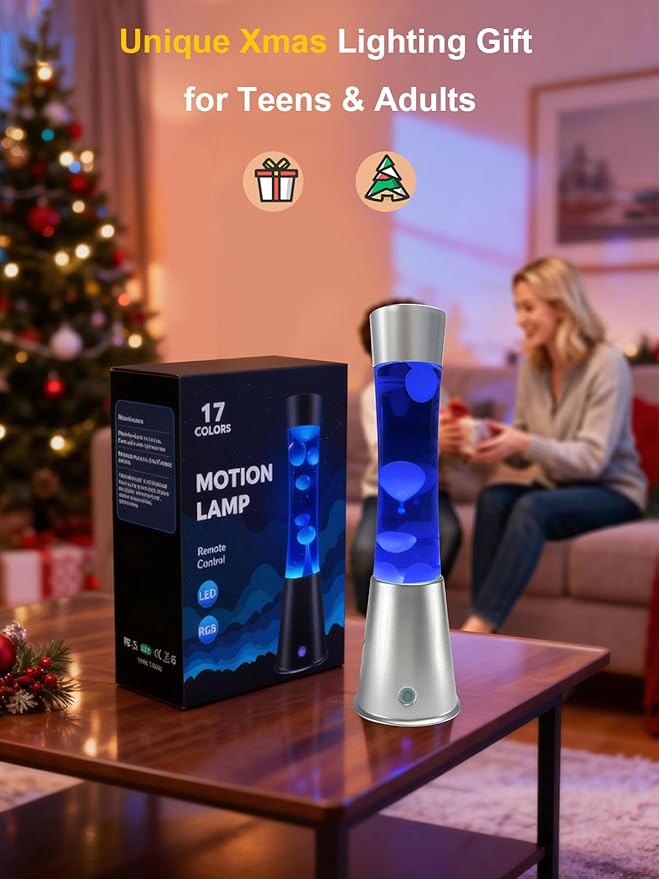 AONESY Liquid Motion Lamps with Remote,17-Color Changing Mood Lamp,15.5 Inch Large LED Night Light, Soothing Table Lamp for Bedroom, Office & Home Decor, Unique Birthday Gift for Kids, Teens & Adults