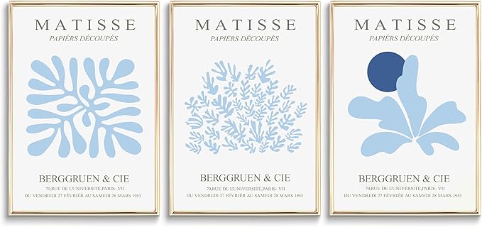 FYARTKJ 3Pcs Blue Coastal Wall Art Prints Coastal Granddaughter Aesthetic Wall Decor Pictures Abstract Minimalist Beachy House Posters for Bedroom Living Room Gallery Home Decoration Unframed 12x16in