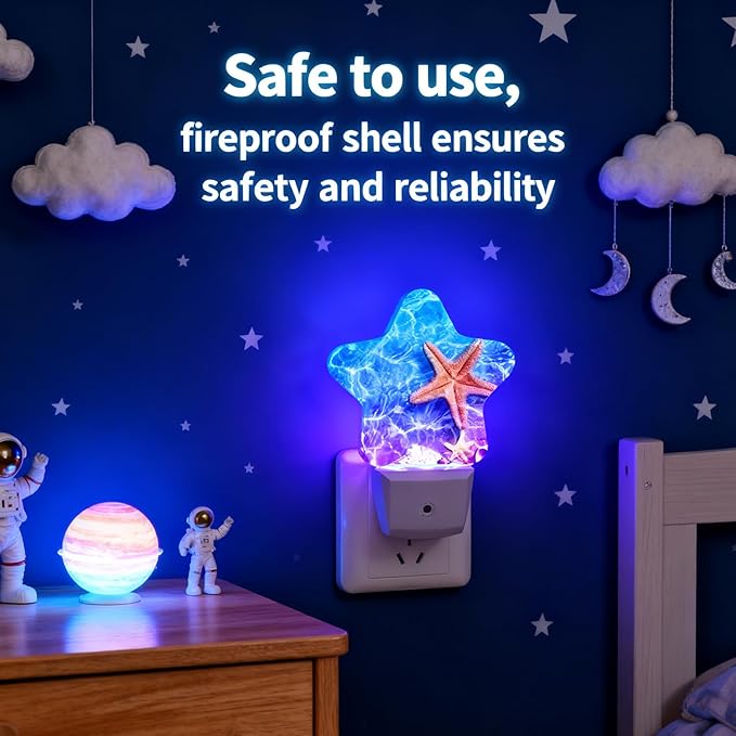 Night Light Plug-in into Wall Dusk to Dawn Smart Sensor White Led Nightlight for Bedroom Bathroom Kitchen Hallway Stairs Energy Efficient Decor Desk Lamp Beach Decor
