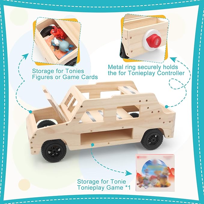 for Toniebox 1/2 Car Shelf Storage, Car Shelf Organizer for Tonies Figures Characters, Holder Tonieplay Game Controller Accessories, Display Collection 20~30 Characters