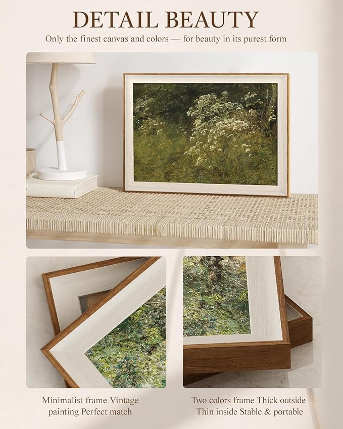 VIYYIEA Framed Wall Art for Living Room, Parsley Canvas Prints, Green Home Decor, Plants Painting Picture, Bathroom Wall Decor Gifts for Friends or Family - 16L x 12W