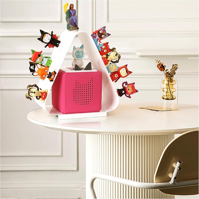 Triangular Shelf for Tonie Storage Organizer Shelf, Magnetic Tonie Holder Display Stand for Tonies Box 1/2 Tonies Figures, Tonie Storage Rack Holds 40‑50 Tonie Box Characters