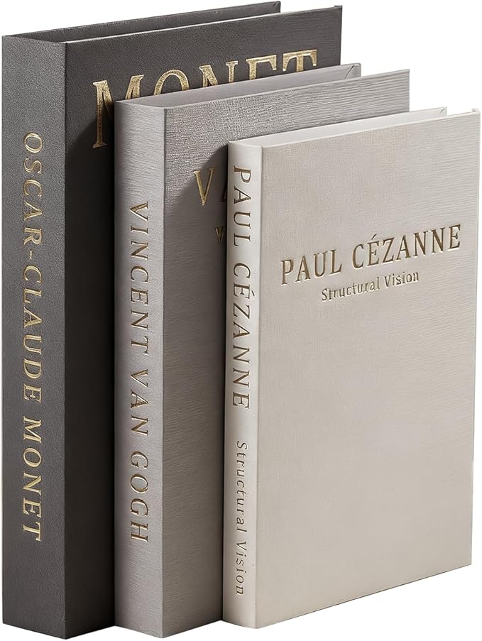Aesthetic Decorative Books - Coffee Table Books Decor - Faux Decor Book Storage Box for Decoration - Set of 3 Linen Fake Book for Home Table Decor - Bedside Tables Decors - Home Room Bookshelf Decors