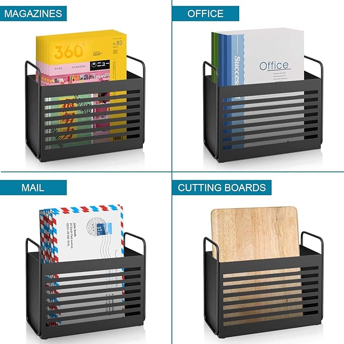 Magazine Holder, Magazine Rack Mail Organizer Folder Organizer Bin for Magazines, Books, Newspapers, Tablets in Home, Office, White