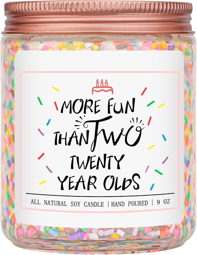 Homsolver 40th Birthday Gifts for Women, Perfect Ideas Birthday Decorations Candle Gift for Mom, Friends, Wife, Sister, Vanilla Cream Scent Handmade Aromatherapy Candles