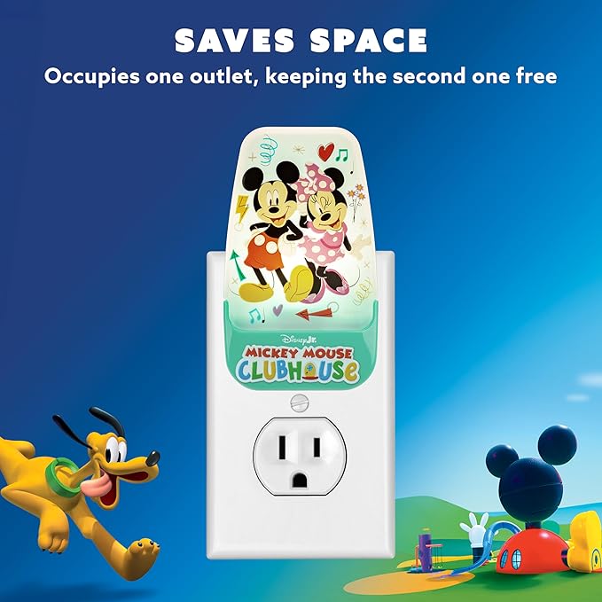 Disney Mickey Mouse Clubhouse LED Night Lights Plug Into Wall NightLight for Kids Room Decor Ambient LightingGirls Boys Bedroom Bathroom Light Nursery 86142