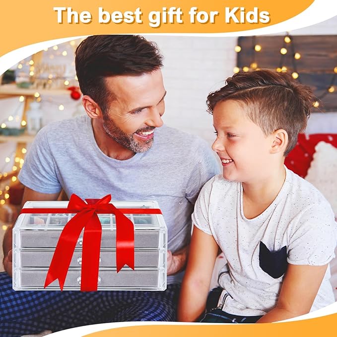 Rock Collection Box for Kids - Display Case for Collectibles - Storage and Display Shelf - Generation 2