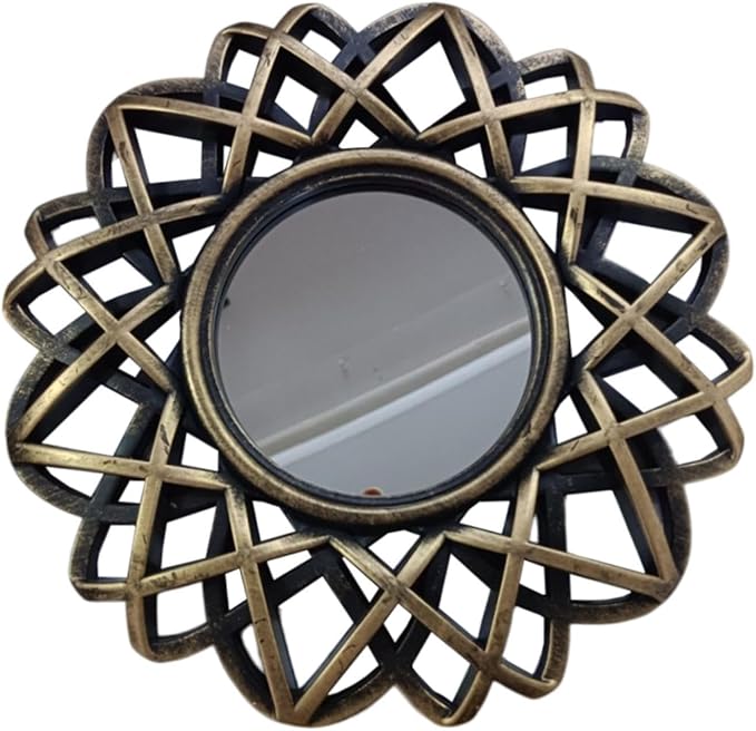 Nordic Wall Hanging Mirror Round Mirror for Living Room Bedroom Decoration, Aureate