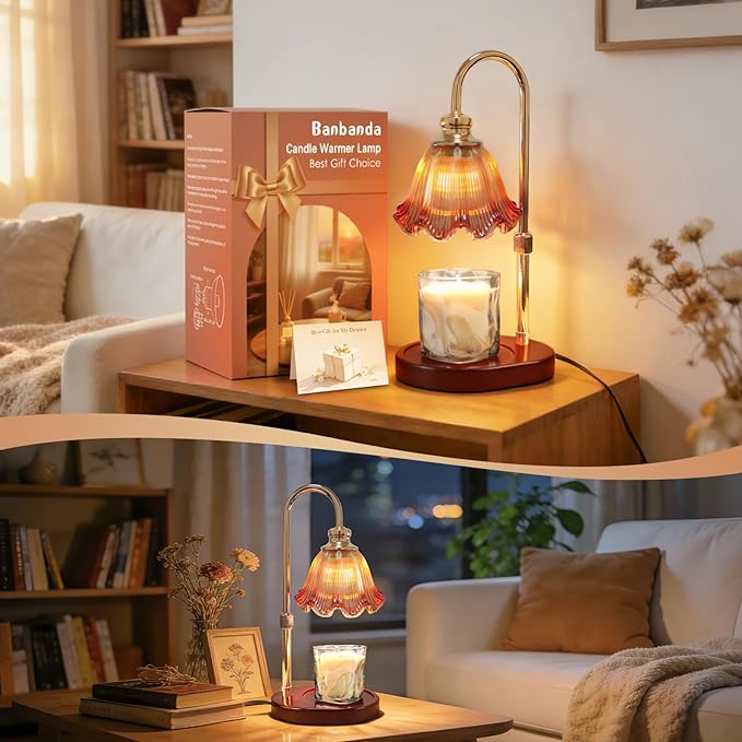 Banbanda Candle Warmer Lamp with Timer: Mothers Day Gifts,Birthday Gifts for Women, House Warming Gifts New Home Decor – Height Adjustable Candle Lamp