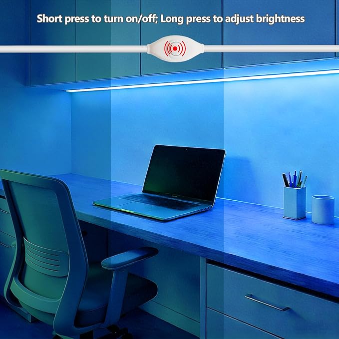 ZSLAIFU 5V LED Strip Lights, Ice Blue USB LED Light Strip, 3.28FT Dimmable Cob LED Strip Light, High Brightness Short LED Strip for Display Cabinet, Living Room, TV Lights