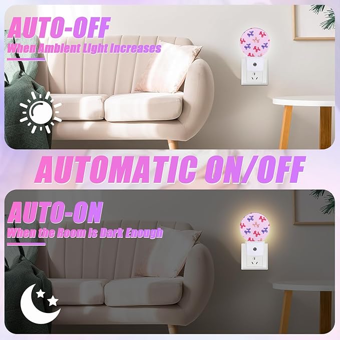 Balloon Puppy Night Light Dog Lover Night Lights LED Lamp Round Plug into Wall Nightlight with Dusk to Dawn Sensor Home Hallway Stairway Kitchen Decor