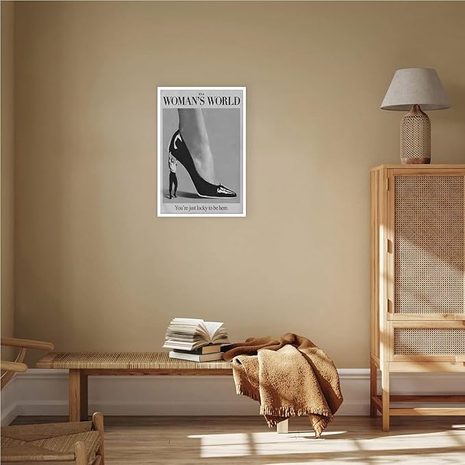 Retro This Is A Woman Is World Poster Feminist Canvas Wall Art Modern Black And White Feminine Hot Girls Room Aesthetic Prints Painting For Home Bedroom Dorm Wall Decor 16x24in Unframed