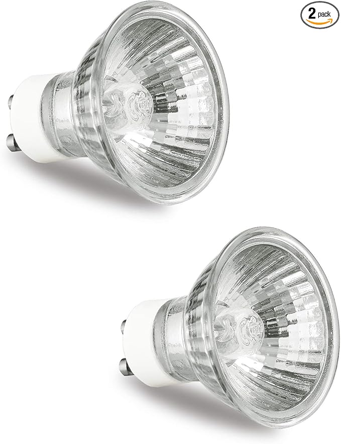 GODONLIF GU10 Halogen Bulb 120V 50W Halogen Light Bulbs for Candle Warmer Lamp, GU10+C, MR16 with Glass Cover, 2700K Warm White, Dimmable, Pack of 2