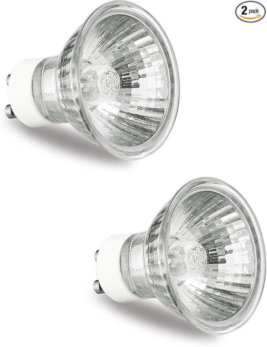 GODONLIF GU10 Halogen Bulb 120V 50W Halogen Light Bulbs for Candle Warmer Lamp, GU10+C, MR16 with Glass Cover, 2700K Warm White, Dimmable, Pack of 2