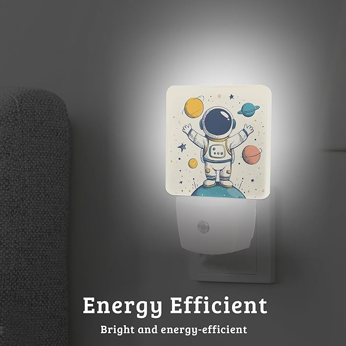 Star Astronaut Night Light,Nightlight Lamp with Dusk to Dawn Sensor for Home Indoor Stairway Kitchen Corridor, Decorative Night Lights Plug Into Wall for Boys Girls Women Men Room Gifts