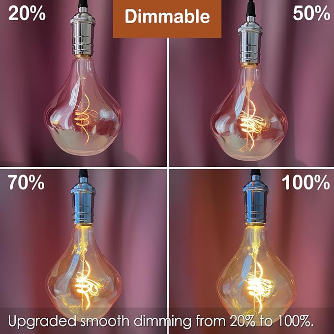40 Watt Decorative Vintage LED Light Bulbs, Special Alien 4W LED Filament Edison Bulb,2700K Oversized Golden Warm Lights,Dimmable E26 Lamp Base,1-Pack