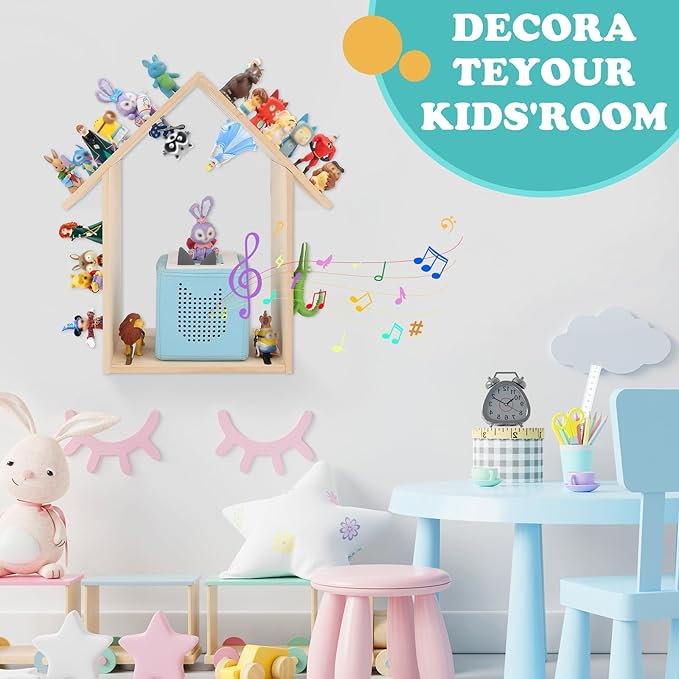 for Tonies Box Shelf Magnetic Storage Shelf, Large Size House for TonieBox 1/2 Player Tonies Figures Characters for Children Room, Wall-Mounted and Desktop Placement