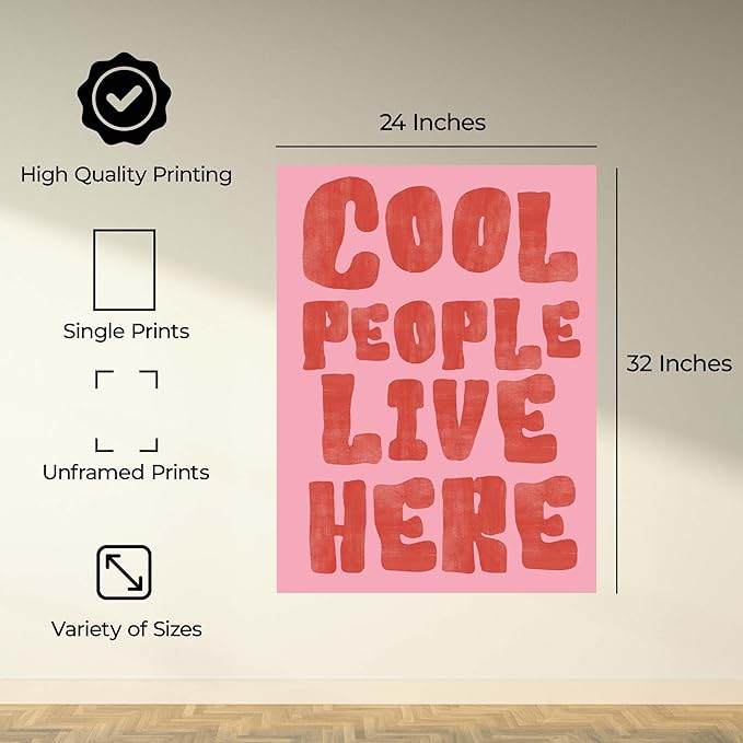 InkFlow Posters Home Typography Poster - Playful Quote Illustration - Modern Positive Message Design - Wall Decor Accent - Cheerful Gift Idea - 24x32 Unframed Canvas Print