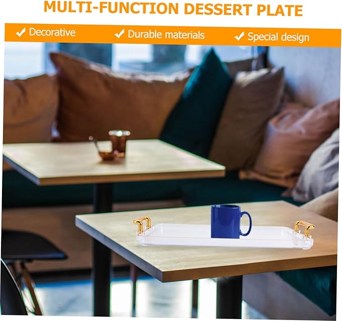 FOMIYES Luxury Rectangular Tray for Desserts and Jewelry Multi-Functional Makeup Organizer Decorative Food Serving Platter Elegant Design for Home and Parties