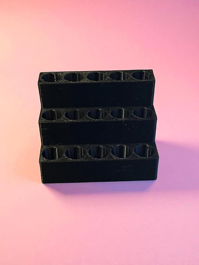 2mL Perfume Sample Organizer – Tiered Display Holder for 15 Mini Fragrance Vials, 3-Tier Perfume Tester Storage Stand, Vanity & Desk Fragrance Sample Rack (Obsidian Black)
