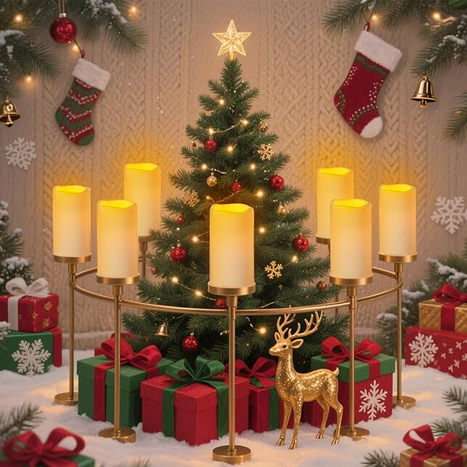 Artmarry Flickering Flameless Candles Outdoor Indoor Large (D 3" x H 6") LED Candles, 2Pcs Pillar Outdoor Indoor Battery Operated Candles with Remote for Home Wedding/Christmas/Holiday Décor