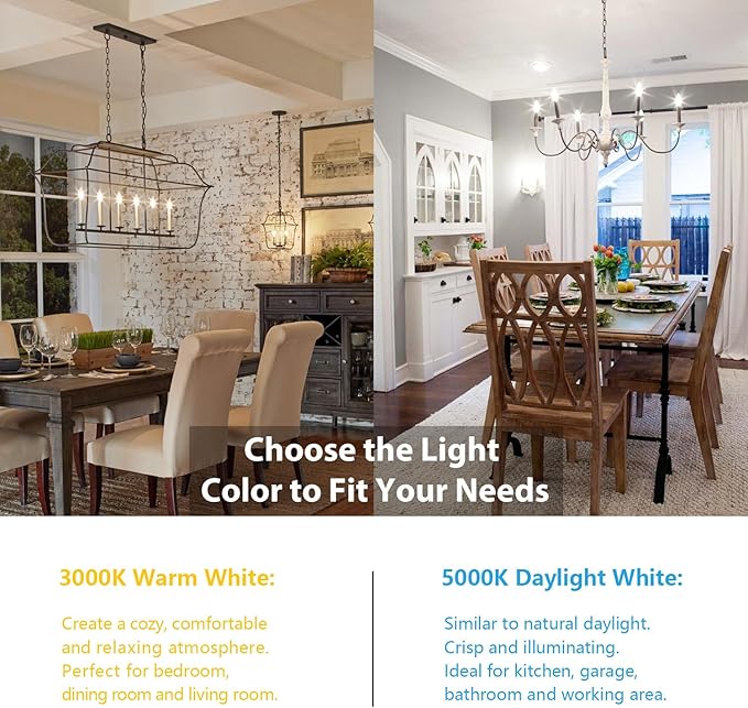 12-Pack Dimmable E12 LED Candelabra Bulbs 60W Equivalent, 3000K Soft Warm White, 600 Lumens B11 Candle Base 6W C35 LED Filament Vintage Light Bulbs, Clear Glass for Chandelier Ceiling Fan High CRI 90+