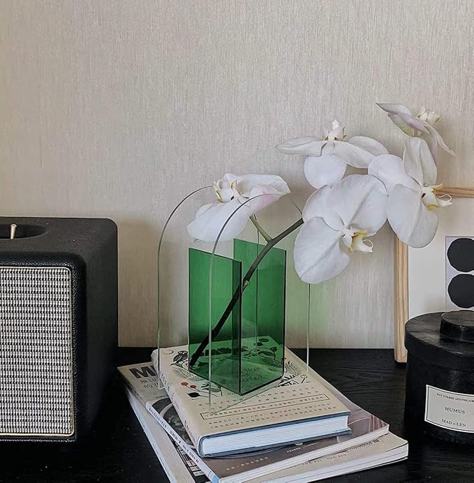Acrylic Flower Vase Make-up Brush Organizer Elegant Modern Design Vase for Home Office