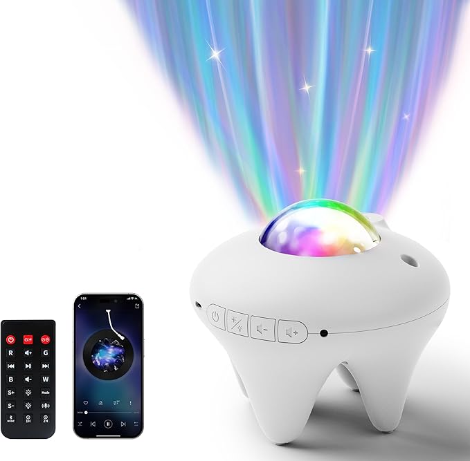 Galaxy Projector with Moon,Northern Galaxy Light Aurora Star Projector with Bluetooth Speaker Timer and Remote Control,Night Lights for Bedroom Decor, Gifts for Kids, Christmas,Birthday