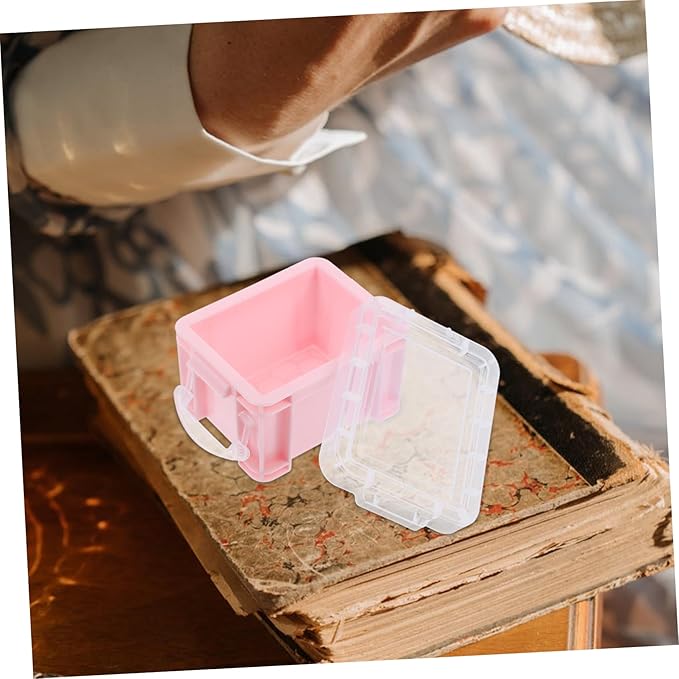 6pcs Pp Material Storage Box Small Jewelry Containers Lids Desktop Makeup Organizer Bead Button Case