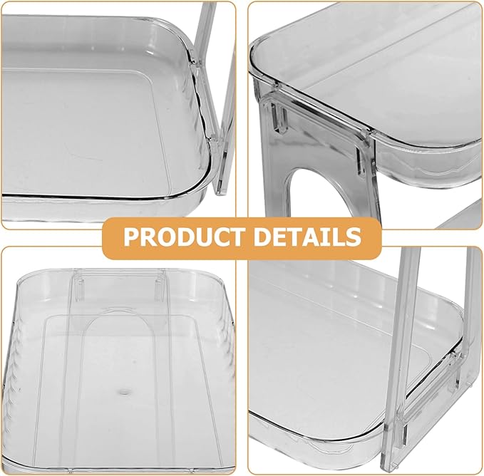 GLEAVI Toiletry Storage Rack Bathroom Organizer Makeup and Skincare Holder for Vanity and Countertop Pet Material for Kitchen and Bathroom Use