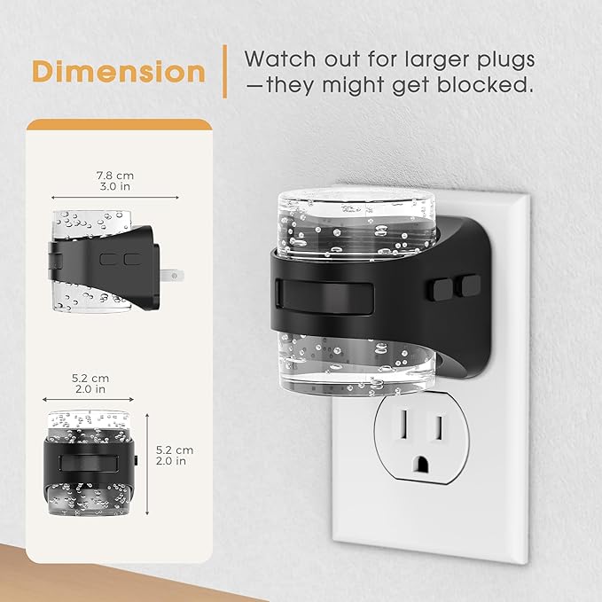 Briignite LED Night Light Plug into Wall Dimmable Night Light with Bubble Design 5 Color Temperature & Brightness Levels Dusk to Dawn Sensor Nightlights for Nursery, Hallway, Bathroom, Rooms, 5CCT